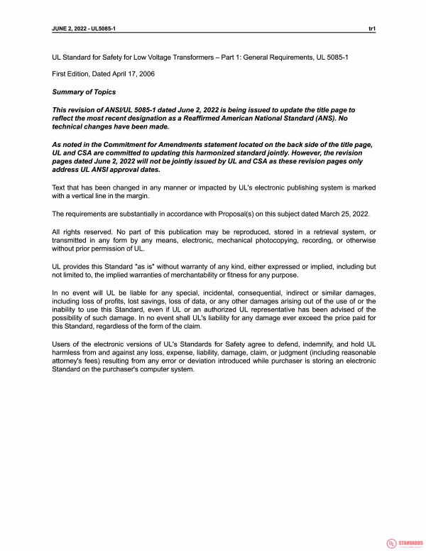 UL 5085-1 PDF UL 5085-1 PDF